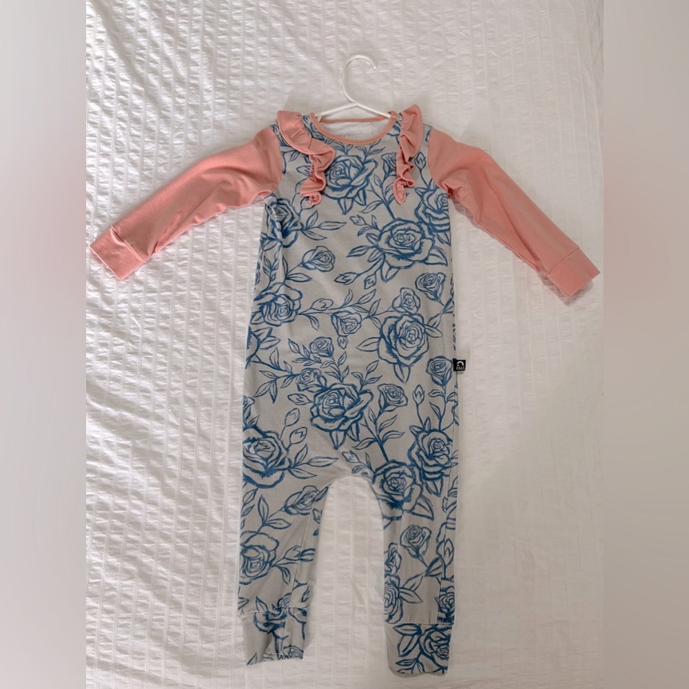 Rags Ruffle Shoulder Floral Romper